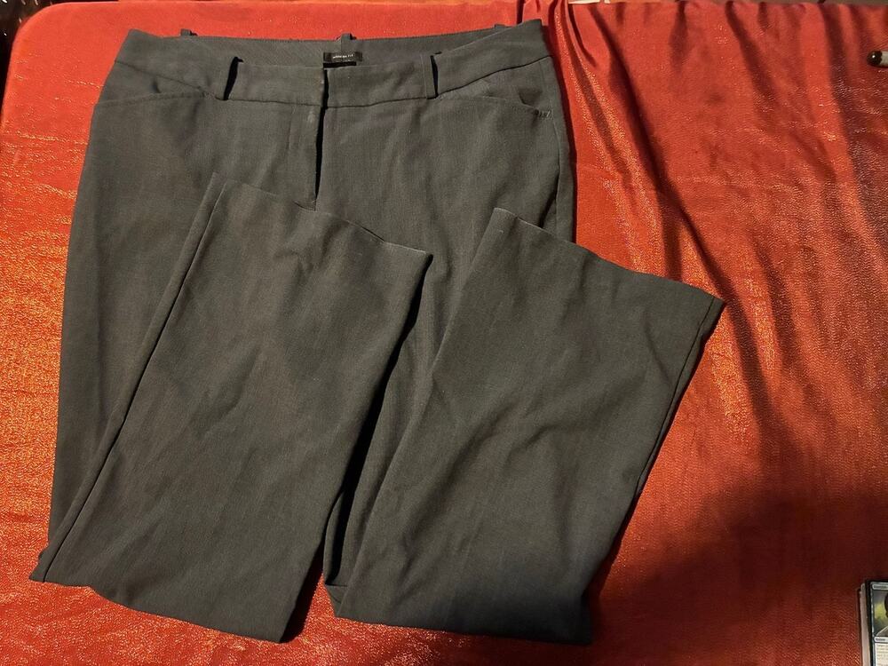 Worthington Pants Womens 14P Modern Fit Straight Leg Dress Slacks Gray